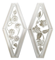 Syroco White Plastic Floral Wall Plaques Set Of 2 Vintage Collectible Nostalgic