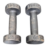 York 2 Lb Roundhead Dumbbells/Weights Vintage Collectible Fitness 1960s