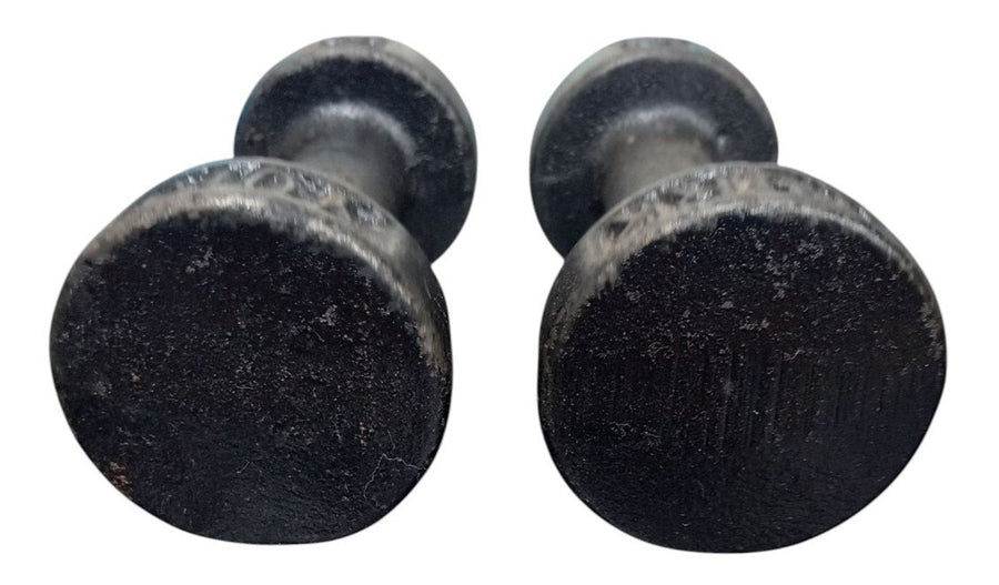 York 2 Lb Roundhead Dumbbells/Weights Vintage Collectible Fitness 1960s