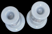 Fiesta - Periwinkle Tapered Candlesticks Homer Laughlin Set of 2 Ceramic Y2K HLC