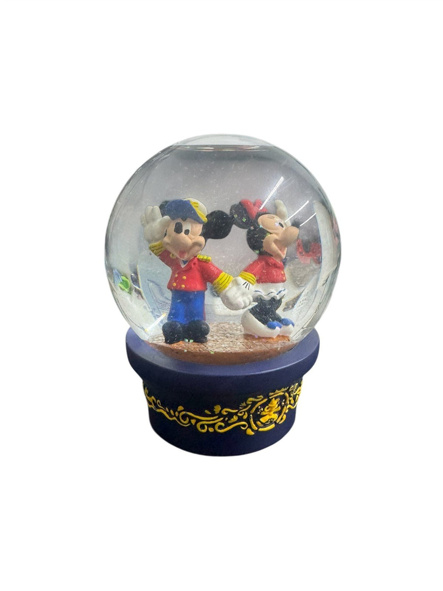 Disney Mickey Minnie Vintage Snow Globe Inaugural 1998 Cruise Lines Magic