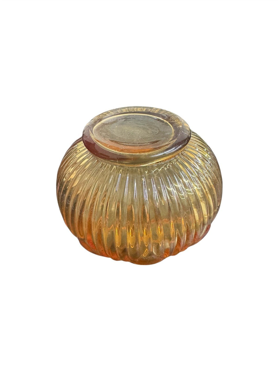 Perfume Bottle with Stopper Empoli Italy Amber Glass with Jewelry Dish Set of 3