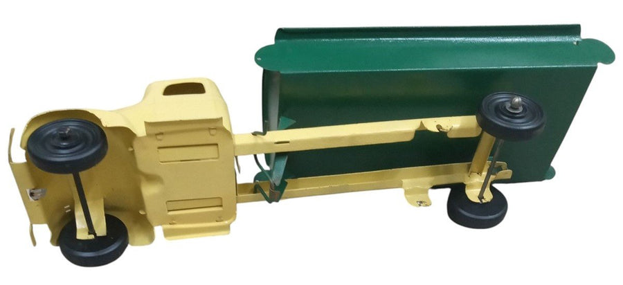 Turner Pressed Steel Dump Truck Toy Antique Vintage Collectible Yellow & Green