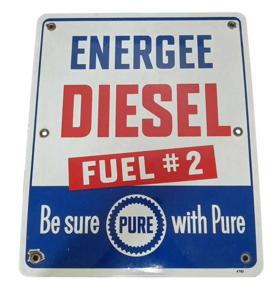 Pure Pep Oil Sign Enamel Porcelain 10x12 Vintage Advertising Petroliana Mancave