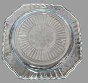 Anchor Hocking Mayfair "Open Rose" Blue Depression Glass Plate