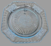 Anchor Hocking Mayfair "Open Rose" Blue Depression Glass Plate