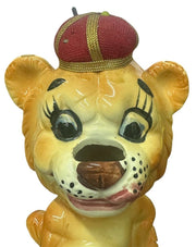 Pin Cushion Crowned Lion Sewing Caddy Vintage Japanese Ceramic Davar 1950s