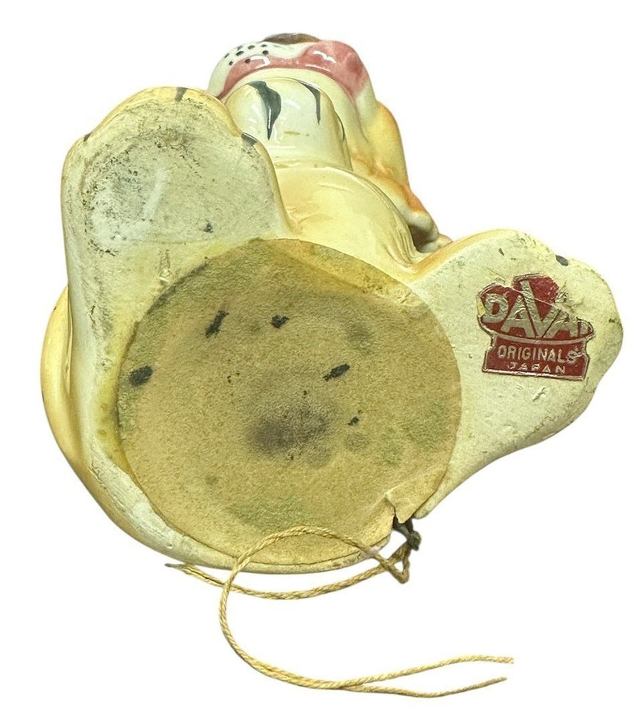 Pin Cushion Crowned Lion Sewing Caddy Vintage Japanese Ceramic Davar 1950s