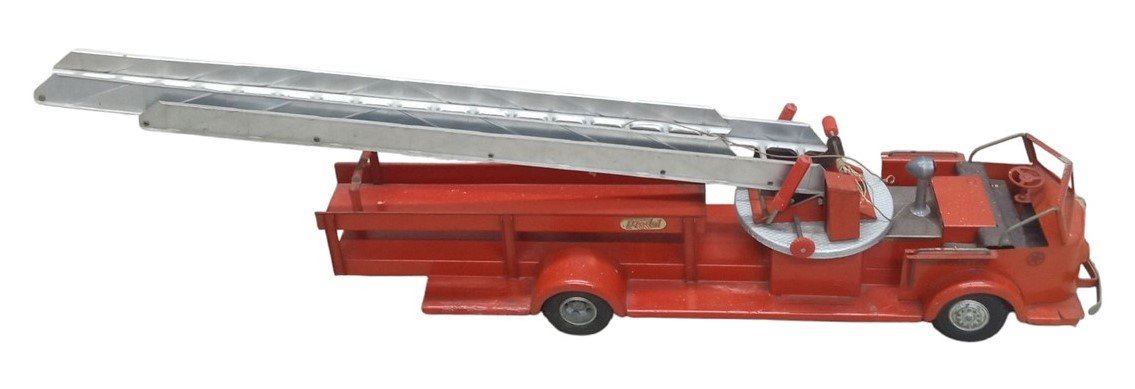 Pressed Steel Firetruck Toy Rossmoyne American LaFrance Antique Collectible