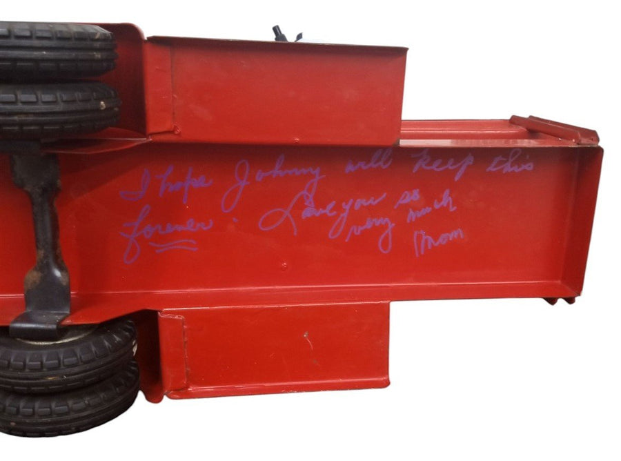 Pressed Steel Firetruck Toy Rossmoyne American LaFrance Antique Collectible