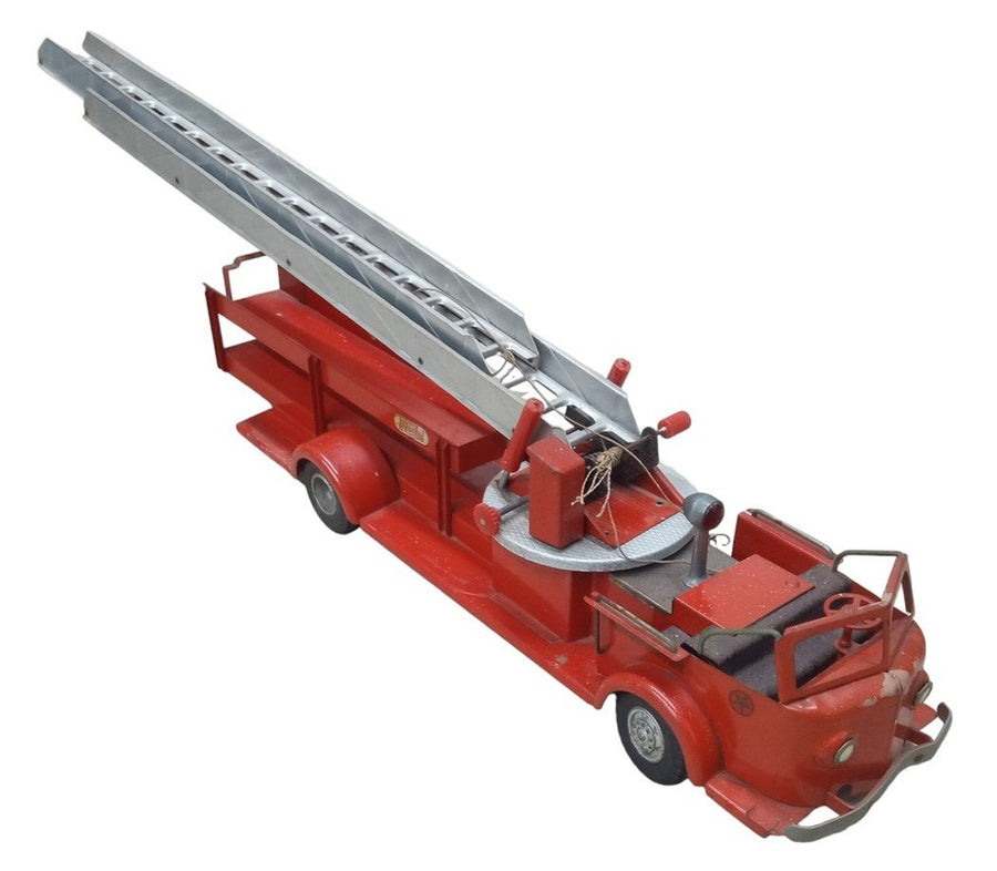 Pressed Steel Firetruck Toy Rossmoyne American LaFrance Antique Collectible