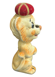 Pin Cushion Crowned Lion Sewing Caddy Vintage Japanese Ceramic Davar 1950s