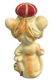 Pin Cushion Crowned Lion Sewing Caddy Vintage Japanese Ceramic Davar 1950s