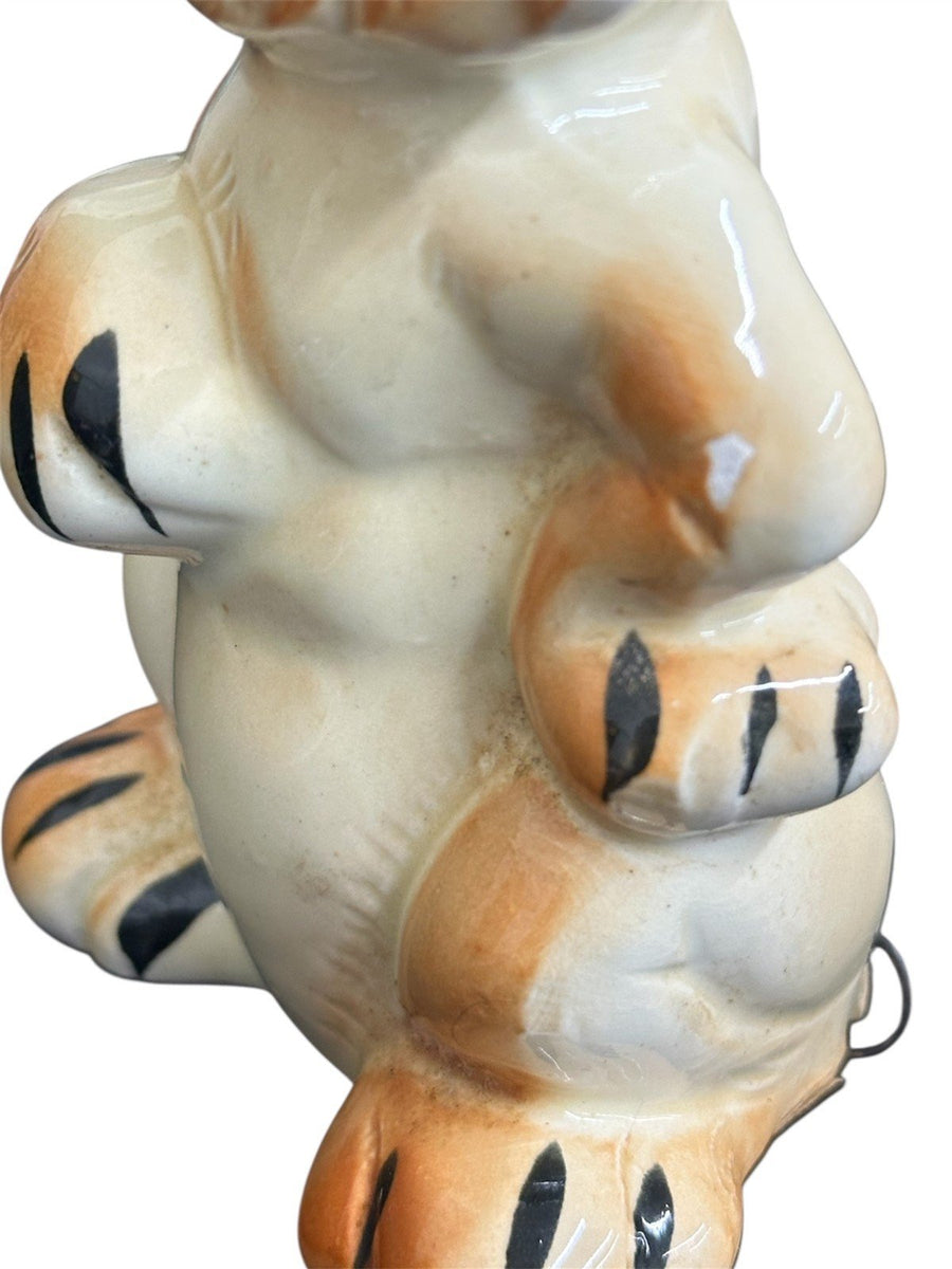 Pin Cushion Crowned Lion Sewing Caddy Vintage Japanese Ceramic Davar 1950s