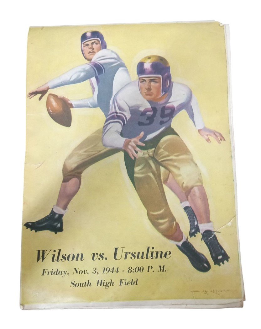 Football Program Wilson vs Ursuline 1944 Ohio Antique Collectible Nostalgic