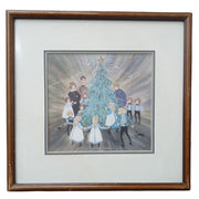 Art Print P. Buckley Moss 15x15 Family Christmas Collectible Decorative Amish