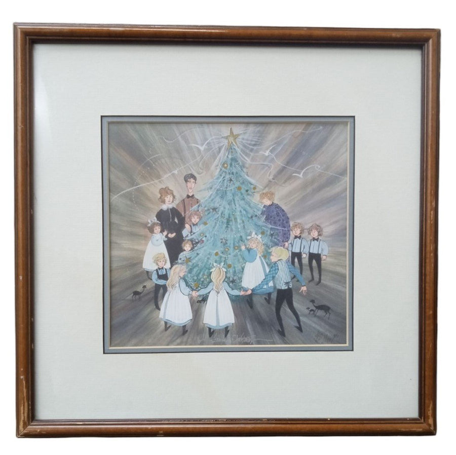 Art Print P. Buckley Moss 15x15 Family Christmas Collectible Decorative Amish