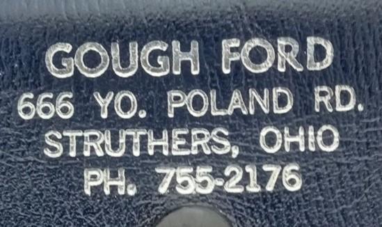 Ford Leather Key Holder Gough Ford Struthers Ohio Vintage Collectible Nostalgic
