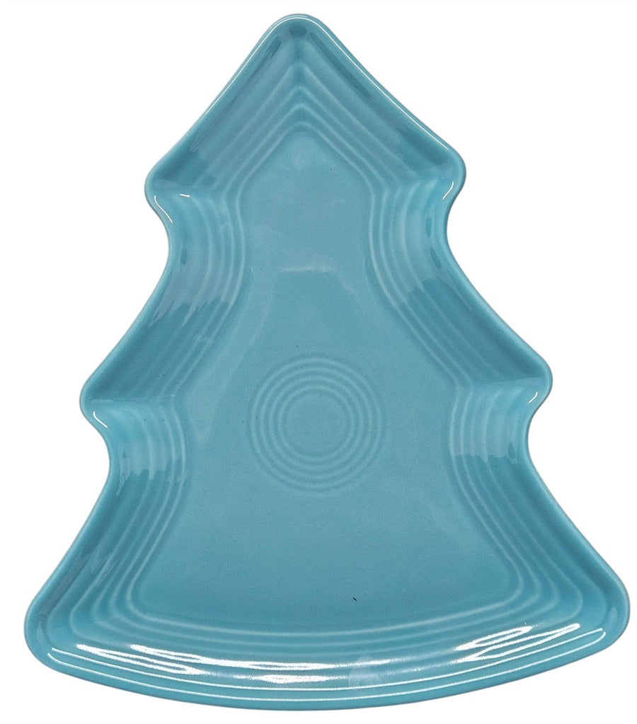 Fiesta - Turquoise Blue Tree Plate Homer Laughlin Ceramic Christmas Platter