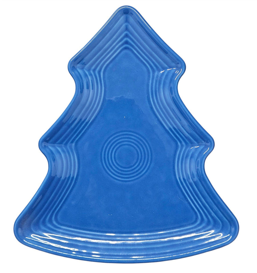 Fiesta - Lapis Blue Tree Plate Homer Laughlin Ceramic Christmas Platter