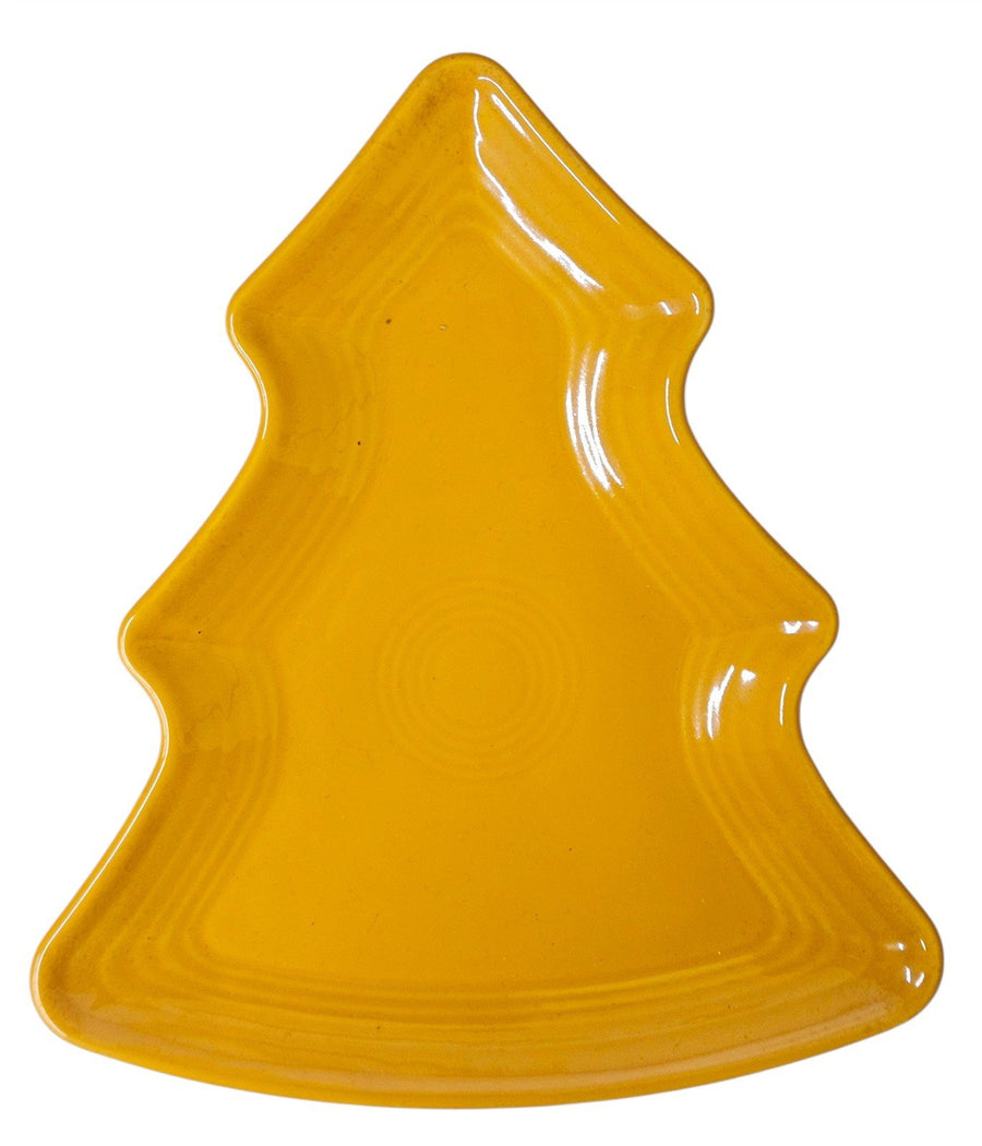 Fiesta - Butterscotch Yellow Tree Plate Homer Laughlin Ceramic Christmas Platter