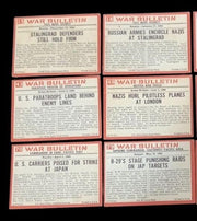 WWII War Bulletin Cards Philadelphia Gum Set Of 12 Vintage Collectible 1965