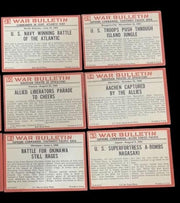 WWII War Bulletin Cards Philadelphia Gum Set Of 12 Vintage Collectible 1965