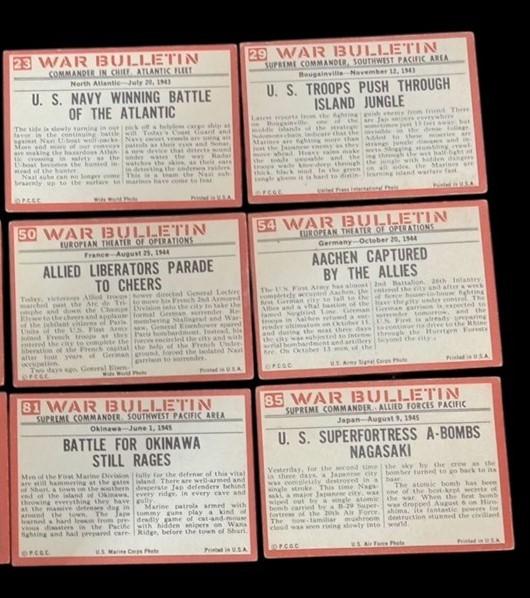WWII War Bulletin Cards Philadelphia Gum Set Of 12 Vintage Collectible 1965