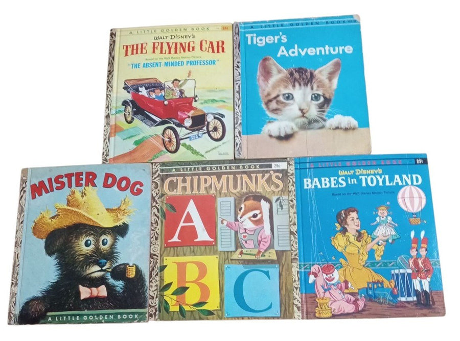 Little Golden Books 1st Editions "A" 1952-1963 Set Of 5 Vintage Collectible
