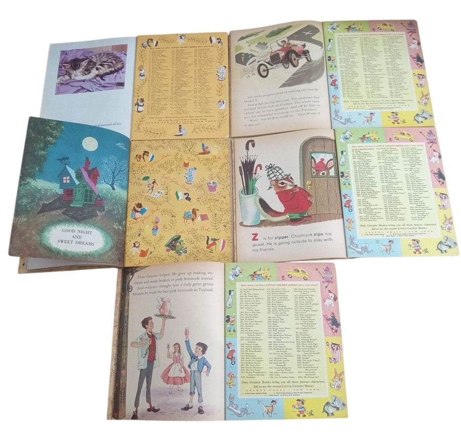 Little Golden Books 1st Editions "A" 1952-1963 Set Of 5 Vintage Collectible