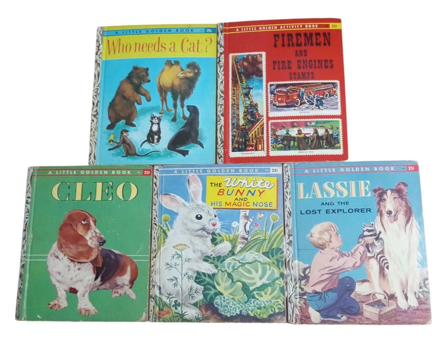 Little Golden Books 1957-1963 Set Of 5 Vintage Collectible Nostalgic Children's