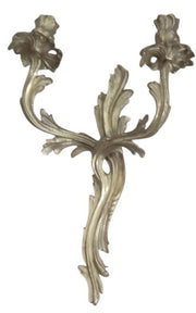 Gilt Brass Floral Wall Sconces Candleholders Antique Collectible Ornate Decor