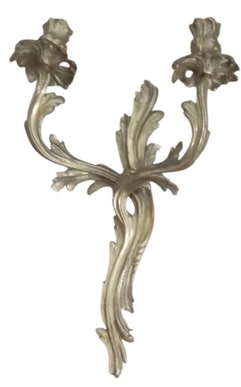 Gilt Brass Floral Wall Sconces Candleholders Antique Collectible Ornate Decor