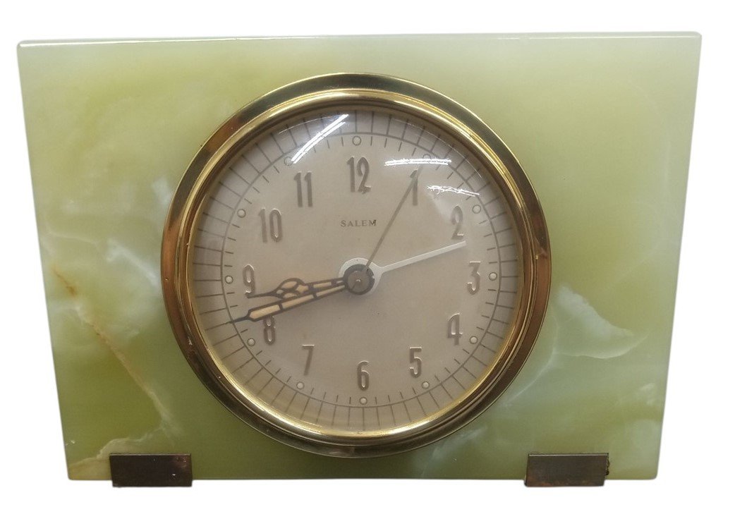 Salem Electric Marble Clock Vintage MCM Nostalgic Home Decor Home Accents
