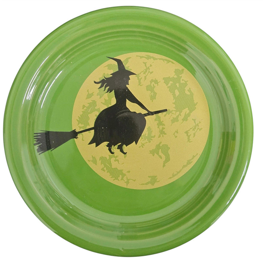 Fiesta - Shamrock Green Witch And Broom Bistro Salad Plate Dish Homer HLC