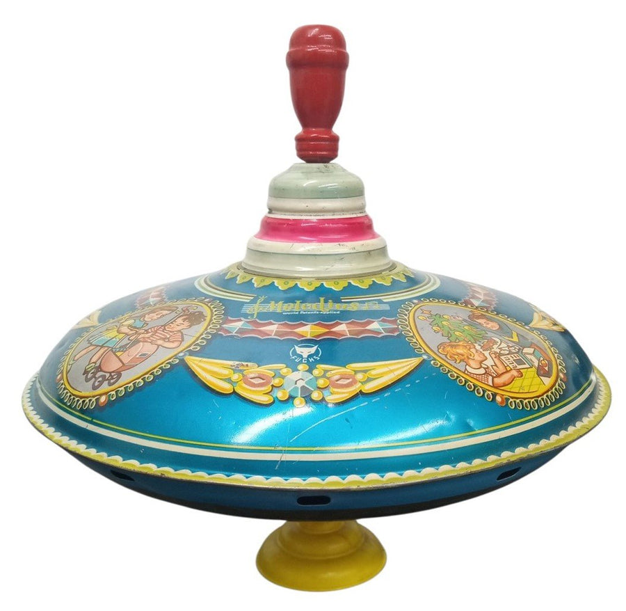 Fuchs Melodius Tin Spinning Top Toy Vintage Collectible Nostalgic 1950s Germany