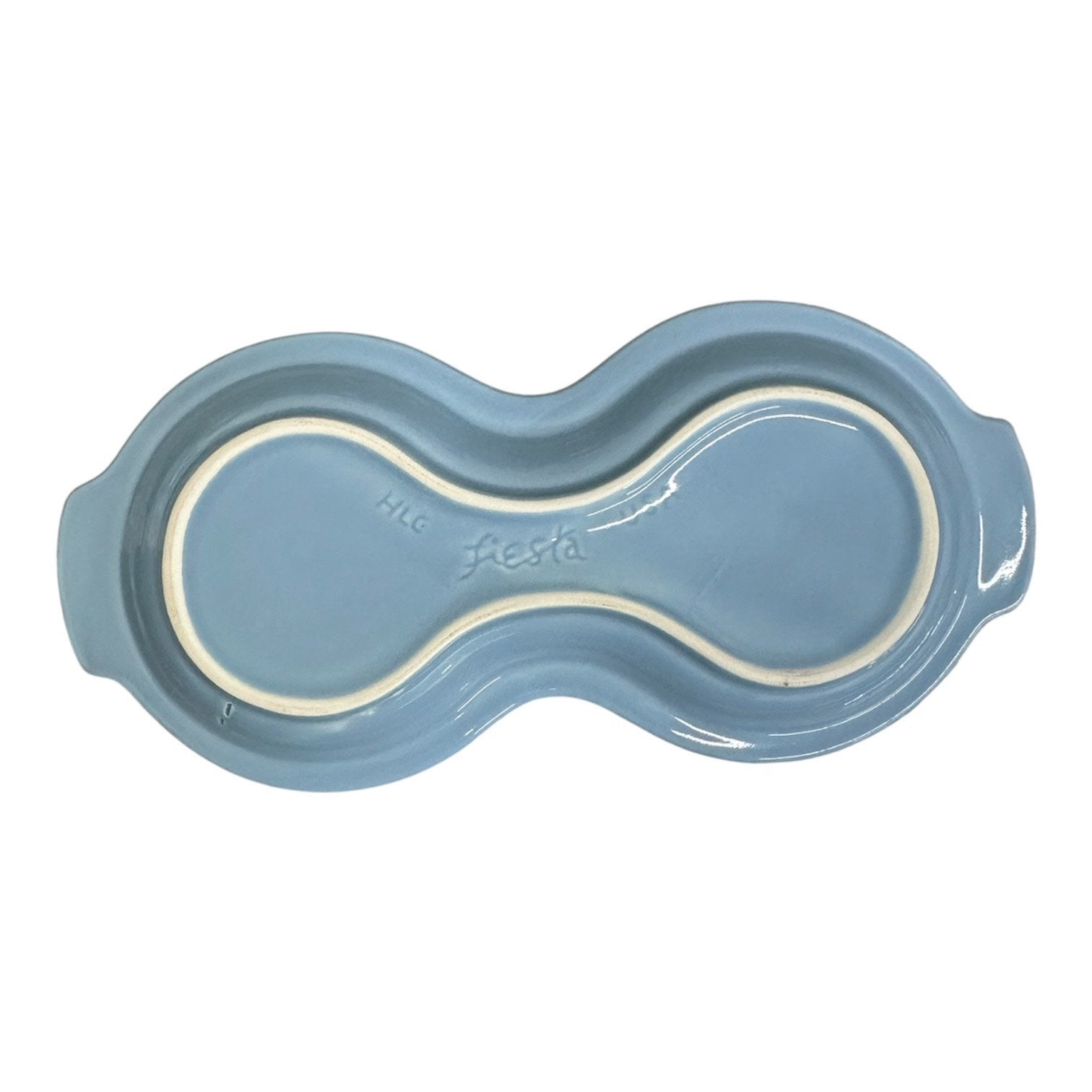 Fiesta - Periwinkle Blue Figure 8 Creamer and Sugar Tray Ceramic Dish Homer Laughlin HLC