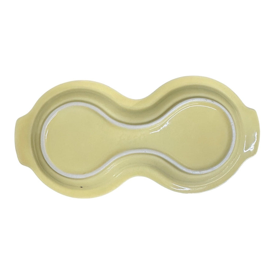 Fiesta - Yellow Figure 8 Sugar and Creamer Tray Ceramic Dish Homer Laughlin Pastel Plate