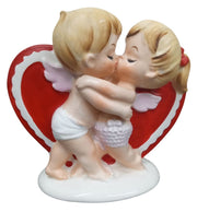 Lefton Kissing Angels Ceramic Planter Vintage Collectible Nostalgic Valentine's