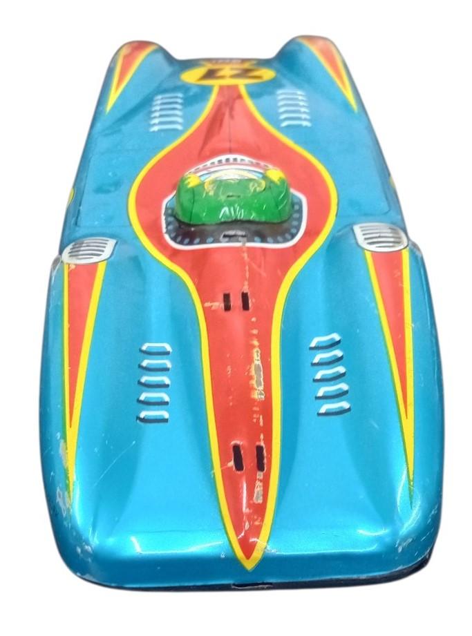 Tin Toy ASC Made In Japan Blue Racecar Vintage Retro Collectible Nostalgic