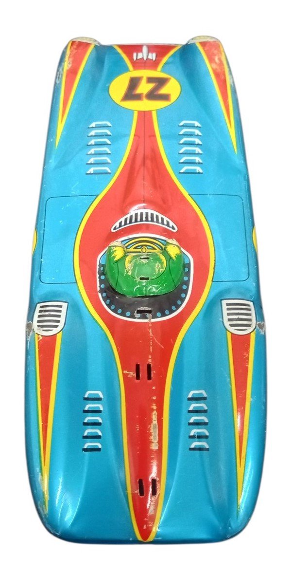Tin Toy ASC Made In Japan Blue Racecar Vintage Retro Collectible Nostalgic