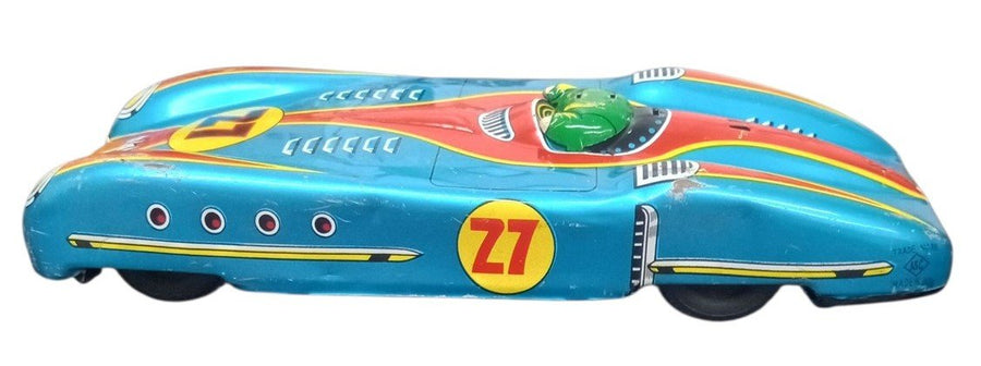 Tin Toy ASC Made In Japan Blue Racecar Vintage Retro Collectible Nostalgic