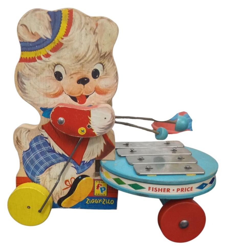 Fisher Price Ziggy Zilo Pull Toy Vintage Retro Collectible Nostalgic 1960s