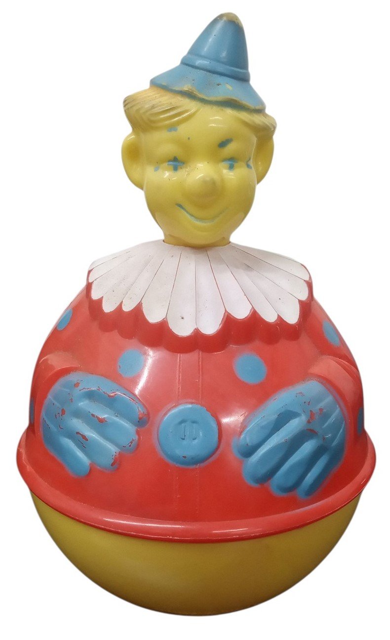 Toy Knickerbocker Plastic Roly Poly Clown Vintage Collectible Nostalgic