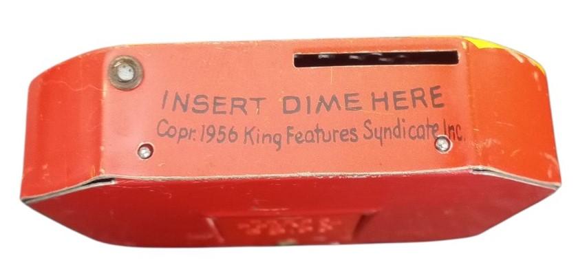 Popeye Daily Dime Bank 1956 Vintage Antique Collectible Nostalgic Coin Storage