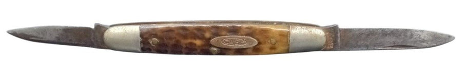 Pocket Knife By Case W/Bone Handle Double Blade Vintage Collectible Nostalgic