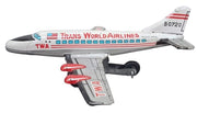 TWA Tin Airplane Friction Toy Made In Japan Vintage Collectible Nostalgic