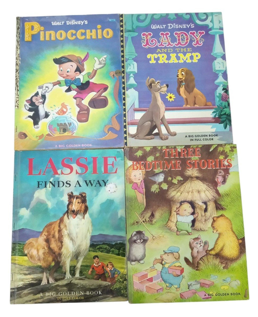 Big Golden Books Set Of 4 Vintage Retro Collectible Nostalgic Children's Books