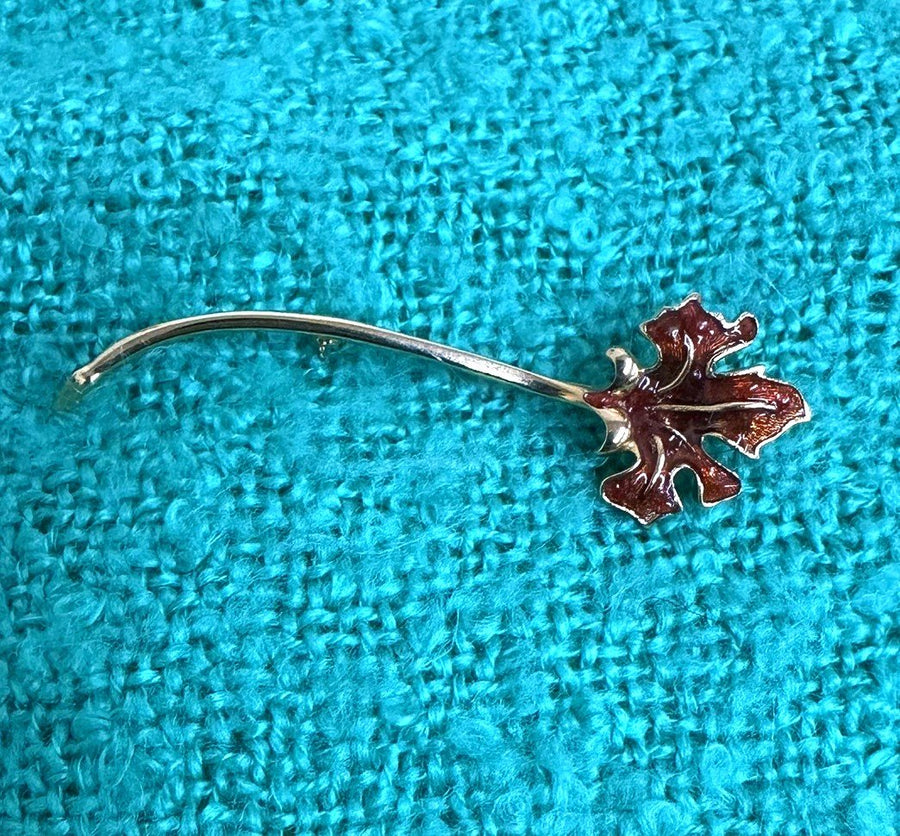 Vintage Sarah Coventry Gold-Toned Brown Maple Leaf Lapel Pin