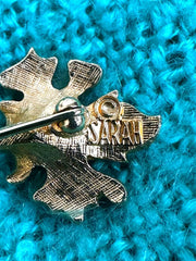 Vintage Sarah Coventry Gold-Toned Brown Maple Leaf Lapel Pin